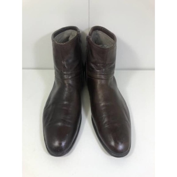 Vintage Bally Almond Toe Leather Mid Ankle Boots Brown Mens US 12 main image 5